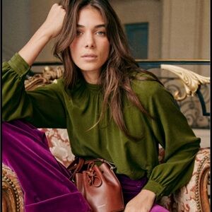 Sezane utopie blouse in green